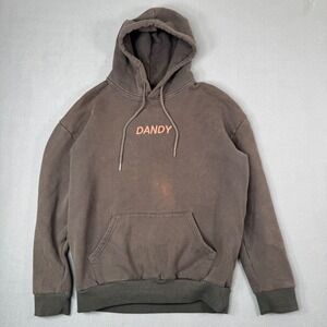 Dandy Worldwide Graphic Hoodie Medium Brown Skeleton Streetwear Grunge Mens